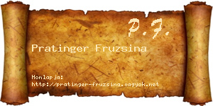 Pratinger Fruzsina névjegykártya